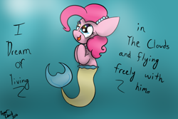 Size: 750x500 | Tagged: safe, artist:sugarcloud12, pinkie pie, mermaid, mermaidized, singing, solo, species swap, the little mermaid, the little mermare