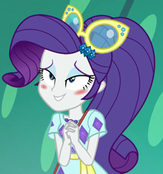 Size: 986x1048 | Tagged: safe, screencap, rarity, better together, equestria girls, spring breakdown, blushing, cropped, lidded eyes, solo