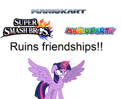 Size: 1024x840 | Tagged: safe, derpibooru import, twilight sparkle, twilight sparkle (alicorn), alicorn, pony, angry, female, mare, mario kart, mario party, obligatory pony, op is a cuck, op is trying to start shit, super smash bros.