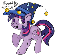 Size: 650x600 | Tagged: safe, artist:lustrous-dreams, derpibooru import, star swirl the bearded, twilight sparkle, ask, ask filly twilight, clothes, costume, filly, hat, solo, tumblr, younger