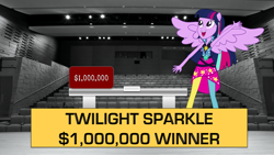 Size: 1500x844 | Tagged: safe, artist:birdalliance, derpibooru import, twilight sparkle, twilight sparkle (alicorn), alicorn, equestria girls, rainbow rocks, deal or no deal, game show, millionaire, ponied up