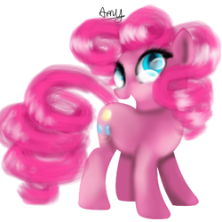 Size: 400x400 | Tagged: safe, artist:aliceandamy, pinkie pie, earth pony, pony, simple background, solo, white background