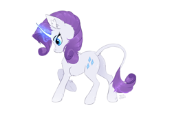 Size: 3000x2000 | Tagged: safe, artist:reysi, rarity, pony, unicorn, female, leonine tail, mare, simple background, solo