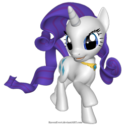 Size: 1200x1200 | Tagged: safe, artist:ravenevert, rarity, pony, unicorn, pony creator, 3d, element of generosity, ponylumen, simple background, solo, transparent background