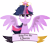 Size: 7241x6242 | Tagged: safe, artist:zvn, derpibooru import, twilight sparkle, twilight sparkle (alicorn), alicorn, pony, absurd resolution, element of magic, female, hooves, horn, immortality blues, jewelry, lineless, looking at you, mare, simple background, solo, spread wings, text, tiara, transparent background, wings