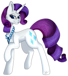 Size: 2273x2534 | Tagged: safe, artist:winterflaze26, rarity, pony, unicorn, beautiful, cute, diamond, female, jewelry, mare, necklace, raised hoof, raribetes, simple background, smiling, solo, transparent background