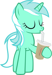 Size: 3590x5197 | Tagged: safe, artist:freak0uo, lyra heartstrings, pony, unicorn, drinking, female, horn, mare, smoothie