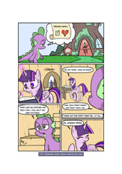 Size: 600x850 | Tagged: safe, artist:burning-heart-brony, derpibooru import, rarity, spike, twilight sparkle, twilight sparkle (alicorn), alicorn, dragon, pony, unicorn, comic:a change of heart, a change of heart, comic, depressed, female, heartbreak, male, mare, sad, shipping, sparity, straight