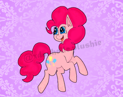 Size: 1000x791 | Tagged: safe, artist:xbash-pepsi, pinkie pie, earth pony, pony, smiling, solo, watermark