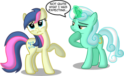 Size: 8504x5273 | Tagged: dead source, safe, artist:austiniousi, bon bon, lyra heartstrings, sweetie drops, absurd resolution, alternate hairstyle, duo, magic, mane swap, simple background, transparent background