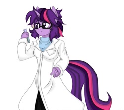 Size: 1517x1351 | Tagged: safe, artist:mad'n evil, derpibooru import, sci-twi, twilight sparkle, anthro, messy mane, multiple parts, science, test tube