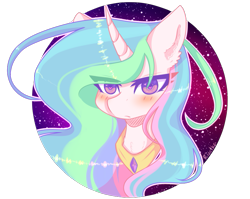 Size: 903x720 | Tagged: safe, artist:rizetka, princess celestia, alicorn, pony, blushing, bust, female, heart eyes, mare, missing accessory, peytral, simple background, solo, stars, transparent background, wingding eyes