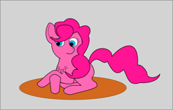 Size: 864x551 | Tagged: safe, artist:planetkiller, pinkie pie, pony, lying down, prone, simple background, solo