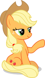 Size: 5000x8588 | Tagged: safe, artist:luckreza8, applejack, earth pony, pony, the crystalling, .svg available, absurd resolution, inkscape, raised hoof, simple background, sitting, solo, transparent background, vector