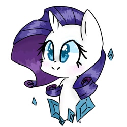 Size: 1000x1000 | Tagged: safe, artist:windymils, rarity, pony, unicorn, bust, colored pupils, cute, diamond, female, neck fluff, portrait, raribetes, simple background, solo, white background