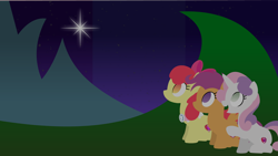 Size: 1920x1080 | Tagged: safe, artist:thunder-blur, derpibooru import, apple bloom, scootaloo, sweetie belle, earth pony, pegasus, pony, unicorn, cutie mark crusaders, lineless, no pupils, older, older apple bloom, older scootaloo, older sweetie belle, simple background, wallpaper