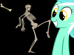 Size: 400x300 | Tagged: safe, edit, lyra heartstrings, human, pony, undead, female, humie, irrational exuberance, mare, skeleton