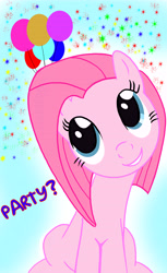 Size: 6600x10800 | Tagged: safe, artist:humphrey367, pinkie pie, earth pony, pony, absurd resolution, alternate hairstyle, balloon, cute, cuteamena, happy, pinkamena diane pie, short hair, smiling, solo