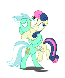 Size: 4087x4850 | Tagged: safe, artist:drpancakees, bon bon, lyra heartstrings, sweetie drops, absurd resolution, bon bon is not amused, duo, hug, simple background, squeezing, transparent background, vector