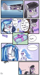 Size: 800x1500 | Tagged: safe, artist:hua, dj pon-3, octavia melody, vinyl scratch, earth pony, pony, unicorn, ask, ask trolltavia, brushable, comic, toy