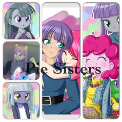 Size: 640x640 | Tagged: safe, artist:uotapo, edit, limestone pie, marble pie, maud pie, pinkie pie, equestria girls, equestria girls-ified, pie sisters