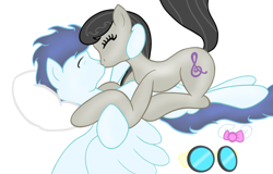 Size: 1882x1205 | Tagged: safe, artist:sct-trigger1221, octavia melody, soarin', earth pony, pony, female, kissing, male, shipping, soarintavia, soartavia, straight