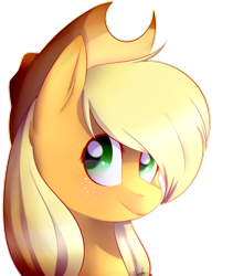 Size: 1024x1214 | Tagged: safe, artist:250355varyacookie, applejack, earth pony, pony, bust, portrait, simple background, solo, transparent background