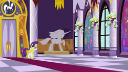 Size: 1920x1080 | Tagged: safe, screencap, rarity, pony, unicorn, sparkle's seven, armorarity, canterlot castle, solo