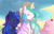 Size: 5048x3232 | Tagged: safe, artist:your-dear-skyla, princess celestia, princess luna, alicorn, pony, absurd resolution, baseball cap, beach, cake, cakelestia, cap, drink, eating, food, glowing horn, hat, ice cream cone, magic, ocean, royal sisters, signature, suggestive eating, summer vacation, sun hat, sweat, telekinesis