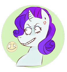 Size: 650x700 | Tagged: safe, artist:foxumbrella, part of a set, rarity, pony, unicorn, angry, bust, curved horn, emotions, female, gritted teeth, horn, mare, simple background, solo, stressed, transparent background