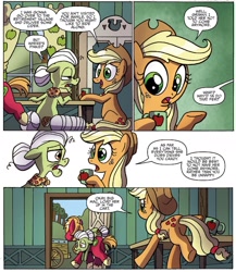 Size: 1325x1523 | Tagged: safe, artist:agnesgarbowska, idw, applejack, big macintosh, granny smith, earth pony, pony, spoiler:comic, spoiler:comicff27, male, stallion