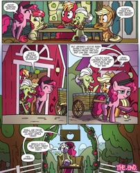 Size: 1346x1665 | Tagged: safe, artist:agnesgarbowska, idw, apple bloom, applejack, big macintosh, granny smith, pinkie pie, earth pony, pony, spoiler:comic, spoiler:comicff27, anatomically incorrect, male, stallion