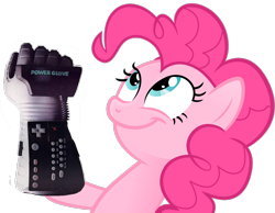 Size: 2095x1629 | Tagged: safe, pinkie pie, earth pony, pony, look what pinkie found, meme, nintendo, power glove, simple background, solo, the wizard, transparent background, vector