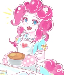 Size: 900x1050 | Tagged: safe, artist:aruba, pinkie pie, equestria girls, apron, baking, clothes, eared humanization, oven mitts, pony coloring, solo, tailed humanization