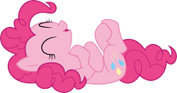 Size: 5522x2895 | Tagged: safe, artist:cloudyskie, pinkie pie, earth pony, pony, tanks for the memories, .ai available, absurd resolution, cute, diapinkes, eyes closed, laughing, self-hugging, simple background, solo, transparent background, vector