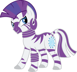 Size: 1920x1810 | Tagged: safe, edit, rarity, zecora, pony, unicorn, zebra, ear piercing, earring, female, fusion, jewelry, leg rings, mare, neck rings, palette swap, piercing, ponyar fusion, recolor, simple background, solo, transparent background, vector, vector edit
