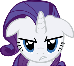 Size: 4000x3557 | Tagged: safe, artist:triox404, rarity, pony, unicorn, look before you sleep, angry, bust, female, floppy ears, frown, it is on, mare, simple background, solo, transparent background, vector, war face