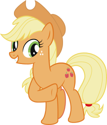 Size: 7195x8417 | Tagged: safe, artist:flutter525, applejack, earth pony, pony, absurd resolution, adobe illustrator, pointing, raised hoof, simple background, smiling, solo, transparent background, vector