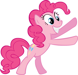 Size: 3000x2876 | Tagged: safe, artist:zachgamer77, pinkie pie, pony, bipedal, high res, simple background, smiling, solo, transparent background, vector