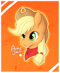 Size: 735x900 | Tagged: safe, artist:falldust, applejack, earth pony, pony, female, mare, neckerchief, solo