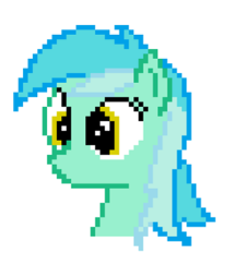 Size: 262x284 | Tagged: safe, artist:alpacastew, lyra heartstrings, pony, unicorn, female, green coat, horn, mare, pixel art, two toned mane