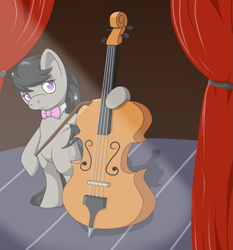 Size: 1627x1745 | Tagged: safe, artist:thepiplup, octavia melody, earth pony, pony, bowtie, cello, classy, musical instrument, stage