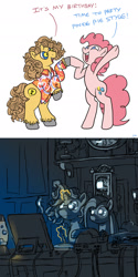 Size: 960x1920 | Tagged: safe, artist:docwario, pinkie pie, oc, oc:docwario, pony, unicorn, comic, computer, magic, pinkamena diane pie, stylus, tablet, telekinesis