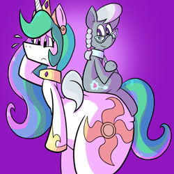 Size: 576x576 | Tagged: safe, artist:pembroke, princess celestia, silver spoon, alicorn, earth pony, pony, female, filly, large butt, mare, thiklestia