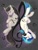 Size: 755x1000 | Tagged: safe, artist:kaceymeg, dj pon-3, octavia melody, vinyl scratch, earth pony, pony, bow (instrument), duality, headphones, music notes, upside down