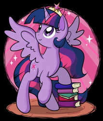 Size: 1848x2157 | Tagged: safe, artist:thebrokencog, derpibooru import, twilight sparkle, twilight sparkle (alicorn), alicorn, pony, book, female, mare, solo