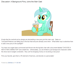 Size: 772x658 | Tagged: safe, lyra heartstrings, equestria daily, hasbro, product placement, text