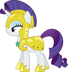 Size: 1473x1563 | Tagged: safe, artist:futuremattley, rarity, pony, unicorn, sparkle's seven, armor, female, helmet, hoof shoes, lidded eyes, mare, royal guard armor, royal guard rarity, simple background, solo, transparent background, vector