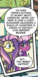 Size: 285x574 | Tagged: safe, artist:tonyfleecs, idw, cheerilee, fluttershy, pegasus, pony, from the shadows, spoiler:comic, spoiler:comic52, cropped, duo, female, mare, official comic, speech bubble