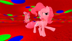 Size: 1280x720 | Tagged: safe, pinkie pie, earth pony, pony, equestria girls, 3d, body horror, gmod, human ponidox, pinkamena diane pie, self ponidox, wat